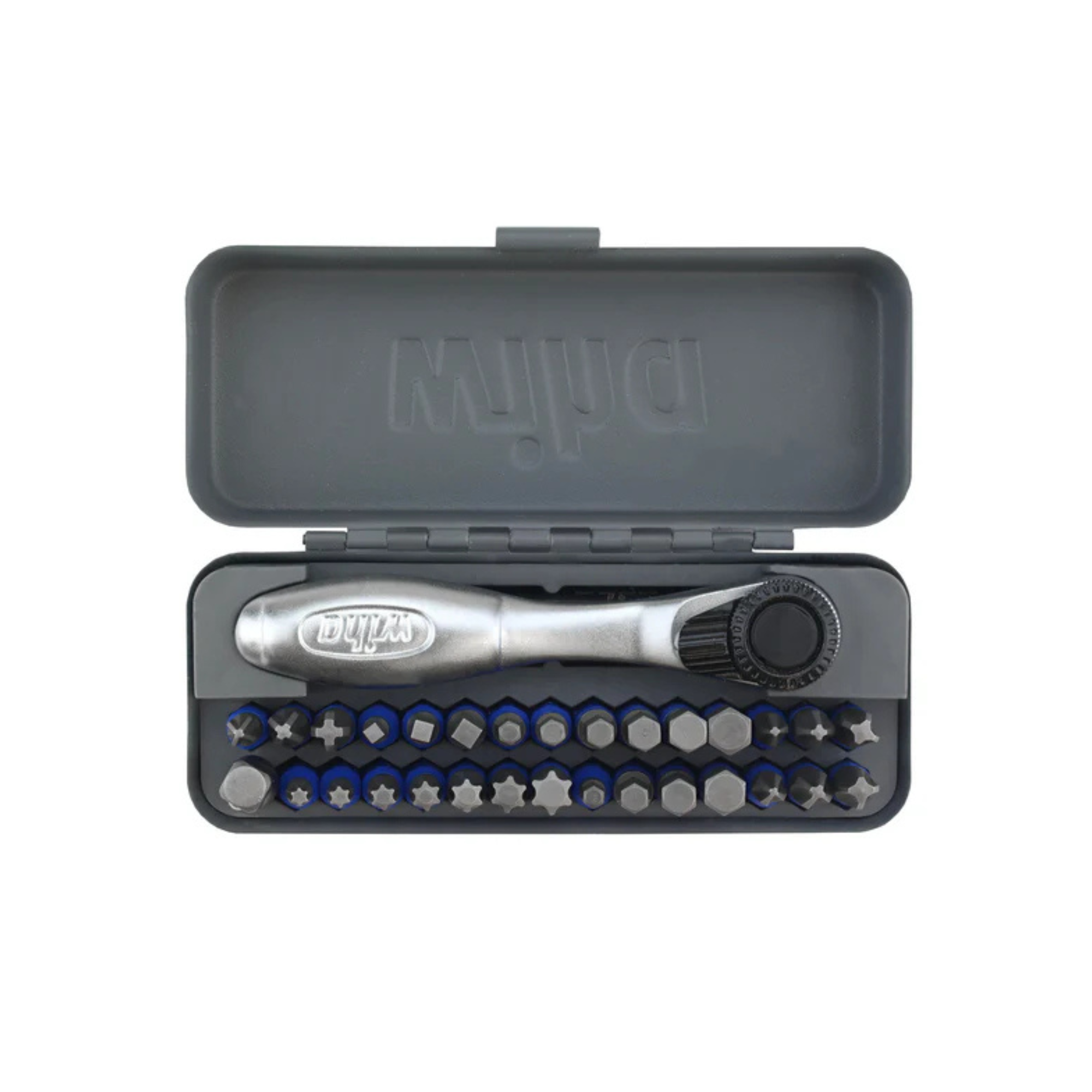 Wiha 32 Piece GoBox TerminatorBlue Impact Bit Set with Mini Ratchet from Columbia Safety